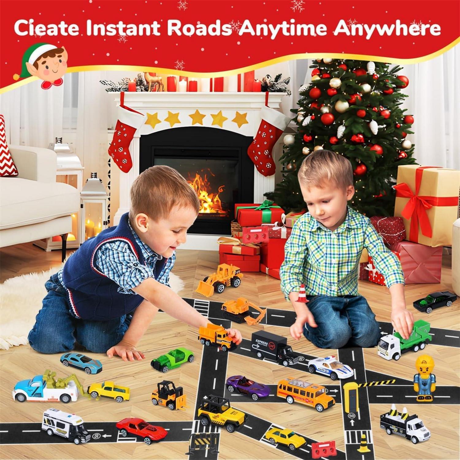 Adventskalender Autos Junge 2024 Kinder Legierung Spielzeug 24 Fahrzeuge