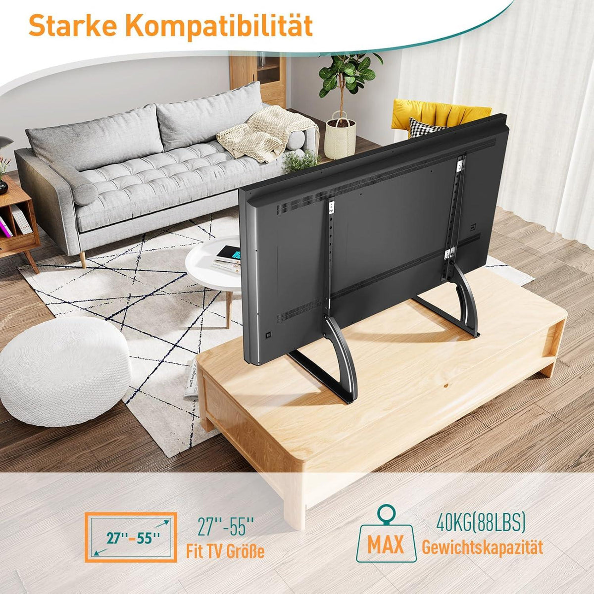 Universal TV Ständer für 27-55 Zoll LCD LED Fernseher bis zu