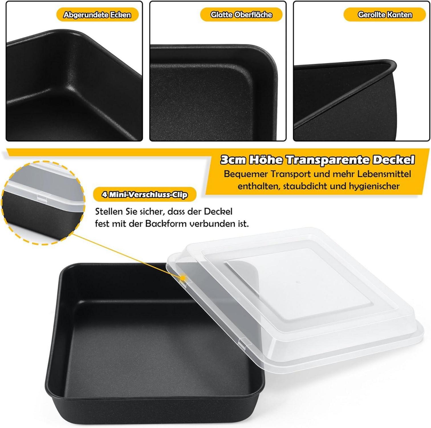 TEAMFAR 2er Set Edelstahl Auflaufform mit Antihaftbeschichtung
