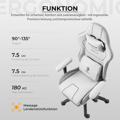 Dowinx Gaming Stuhl Stoff mit Massagefunktion und