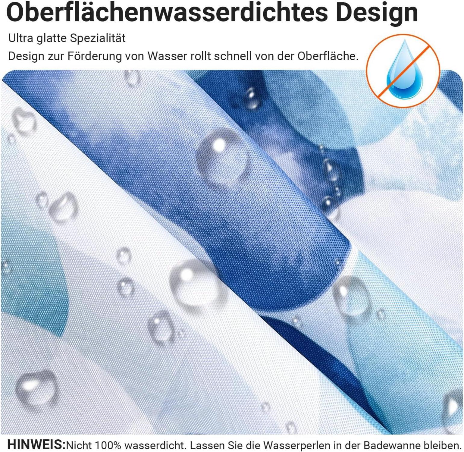 Duschvorhang Blaue Blüten 150x180cm Antischimmel