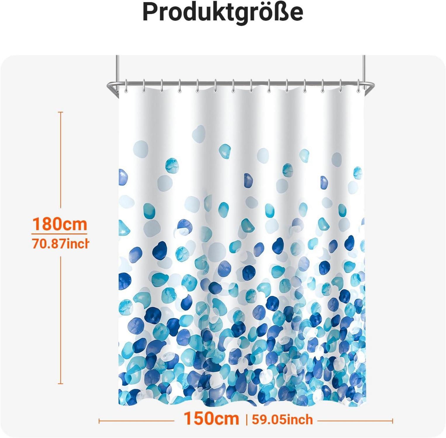 Duschvorhang Blaue Blütenblätter 150x180cm Antischimmel Polyester