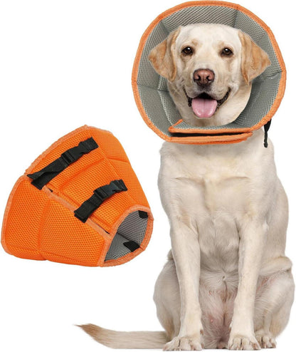 Halskrause Leckschutz Hund Schutzkragen Einstellbar Orange XL