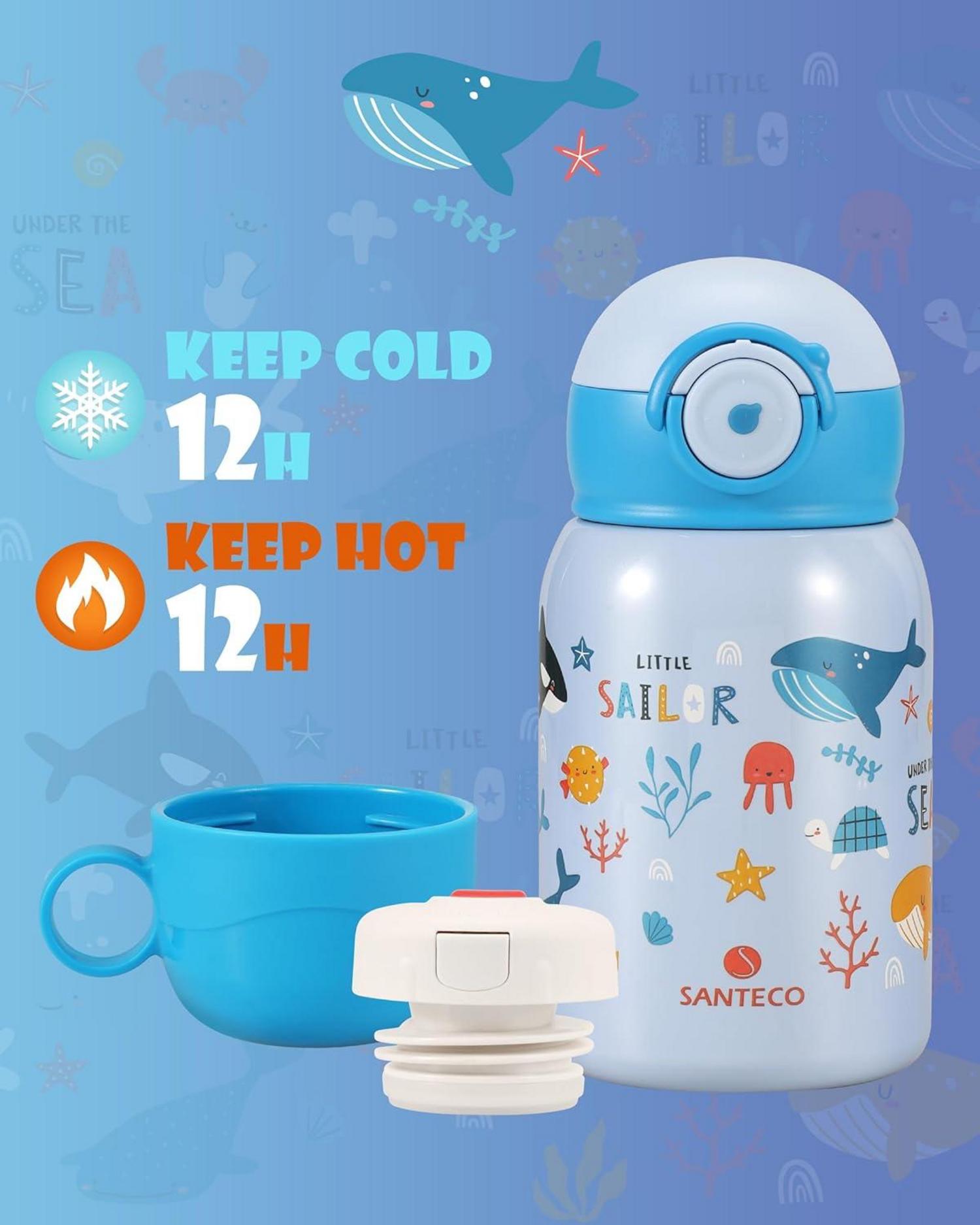 Trinkflasche Kinder Edelstahl Strohhalm Thermosflasche Auslaufsicher