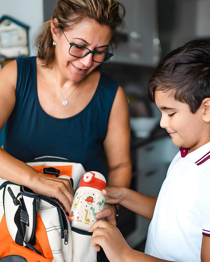 Kinder Trinkflasche Edelstahl mit Strohhalm 450ml Auslaufsicher