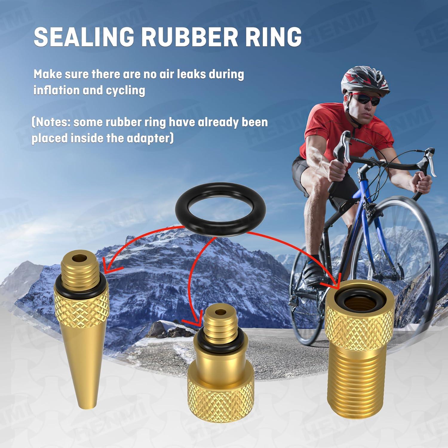 Fahrradventil Adapter Set mit Sortierbox für DV, SV, AV - 10