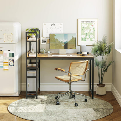 Computertisch mit Regalen 120 cm Braun Homeoffice Schreibtisch Stil
