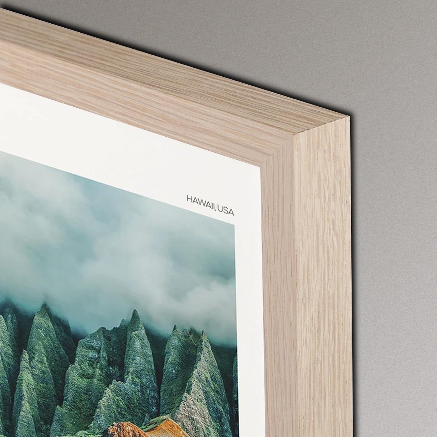 NESCL® Bilderrahmen Eiche Holz DIN A4 gehärtetes Glas Naturholz