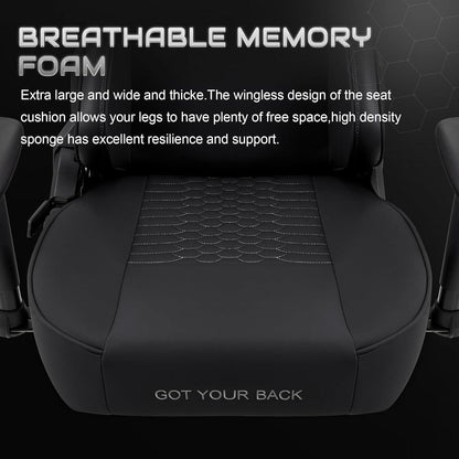 Ergonomischer Gaming Stuhl mit 3D-Lordosenstütze, Schwarz