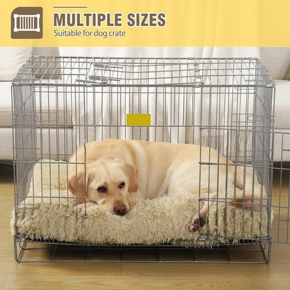 Waschbares Hundebett für große Hunde, Plüsch, 90x60cm, Khaki