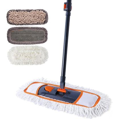 CLEANHOME Wischmopp Set 3 Waschbare Pads Lang