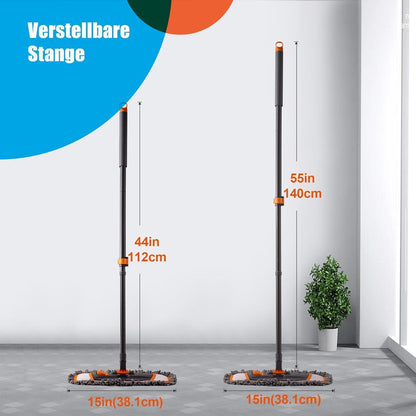 CLEANHOME Wischmopp Set 3 Waschbare Pads Lang