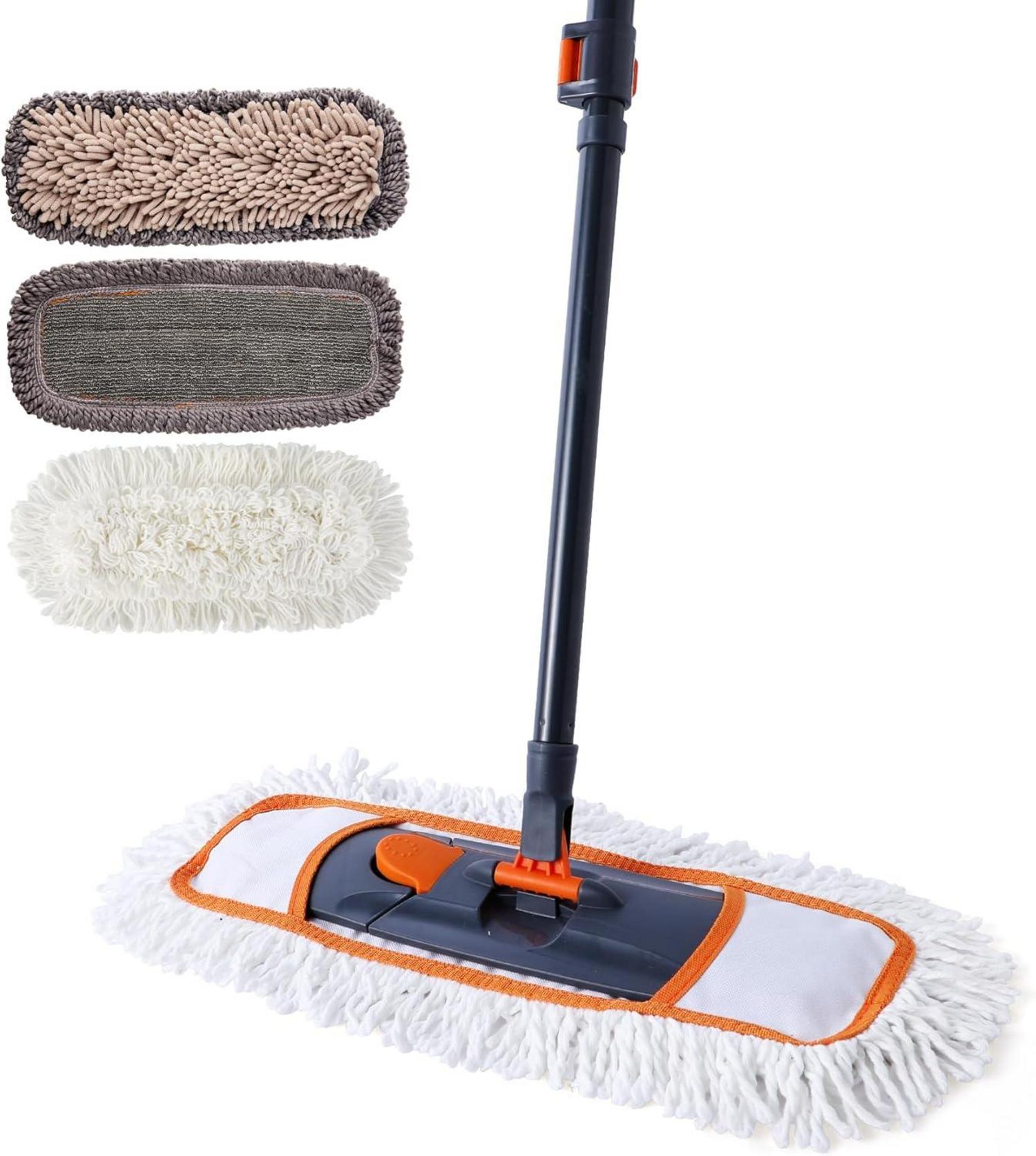 Nass- & Trockenmopp Set mit 3 Waschbaren Mopp-Pads