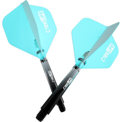 Dart Flight & PC Schäfte Set 6er-Set Blau 48mm Metall O