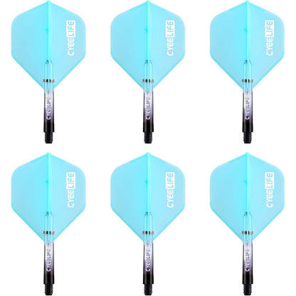 Dart Flight & PC Schäfte Set 6er-Set Blau 48mm Metall O