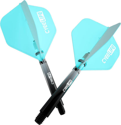 Dart Flight & PC Schäfte Set 6x O Ringe Metall Blau 48mm