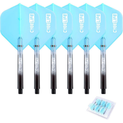 CyeeLife Dart Flight 6er-Set 48mm Blau Schäfte O Ringe