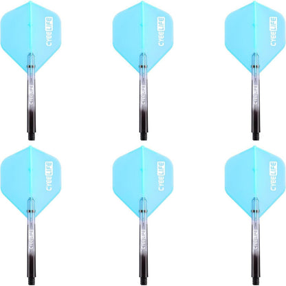 CyeeLife Dart Flight 6er-Set 48mm Blau Schäfte O Ringe