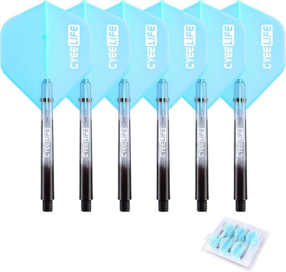 Dart Flight Schäfte Set 6er-Set Blau 48mm Metallringe