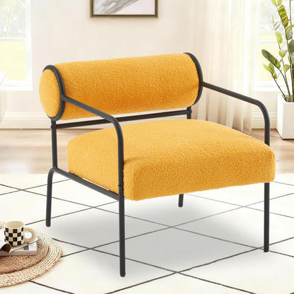 Gelber Lounge-Sessel aus Lammwolle – Bequemer Teddy Sessel für Wohnzimmer