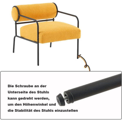 Gelber Lounge-Sessel aus Lammwolle – Bequemer Teddy Sessel für Wohnzimmer