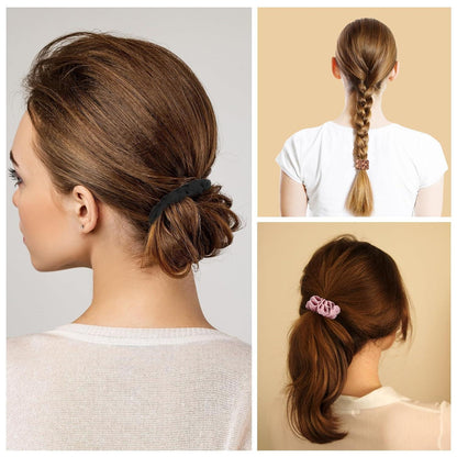 8er Set Satin Scrunchies in 8 Farben - Weiche Seide