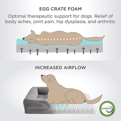 Orthopädisches Hundebett XL Grau 122x89 cm
