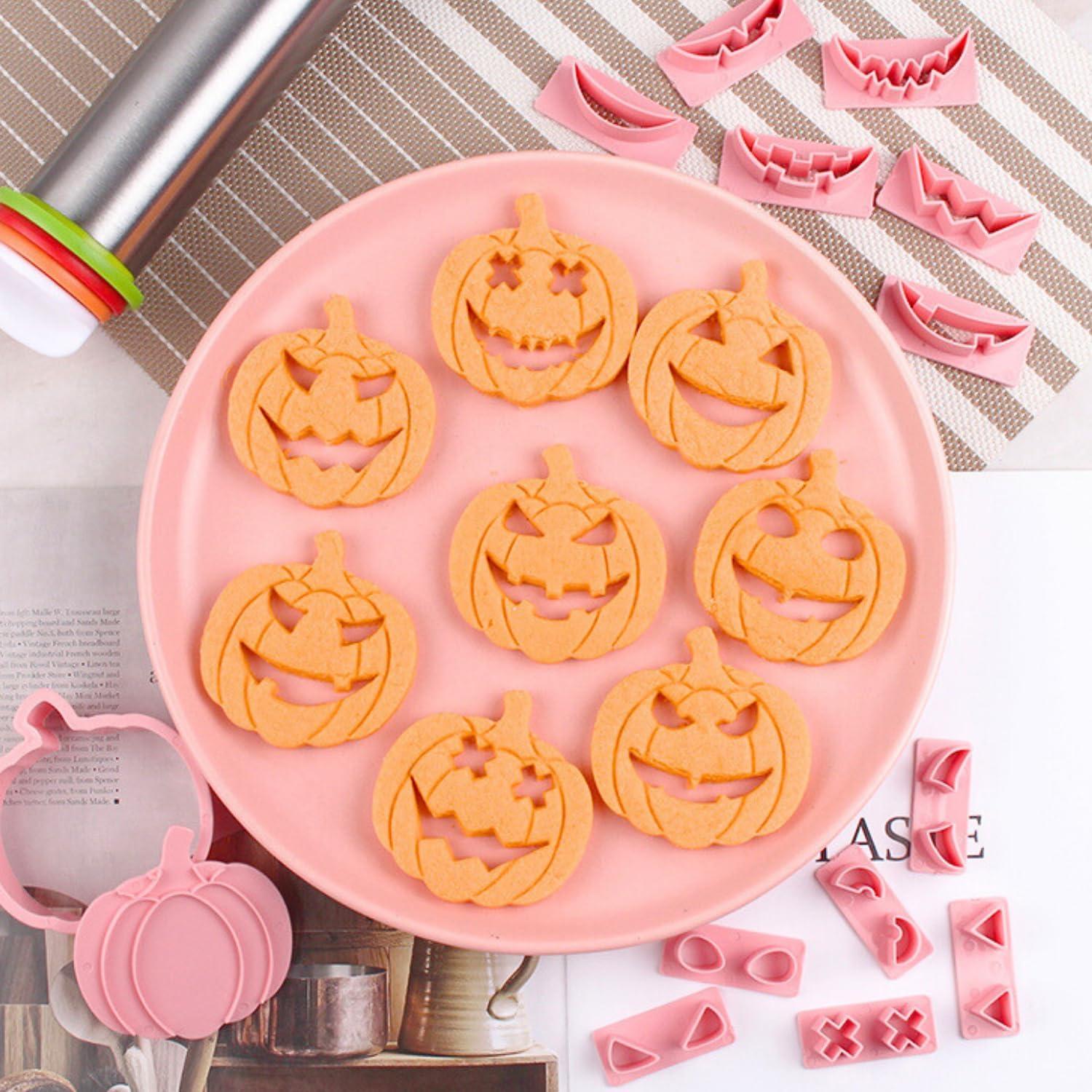 Halloween-Ausstecher-Set 13 Stück Kunststoff Keksformen Kürbiselemente