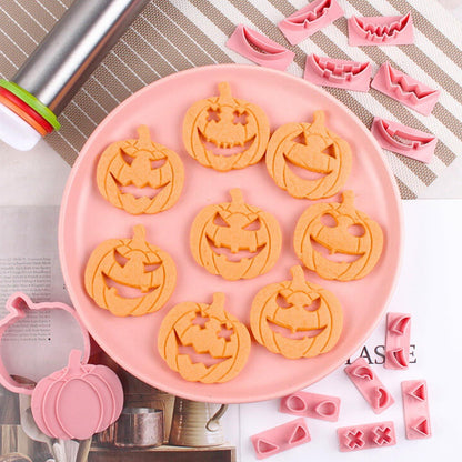 Halloween-Ausstecher-Set 13 Stück Kunststoff Keksformen Kürbiselemente