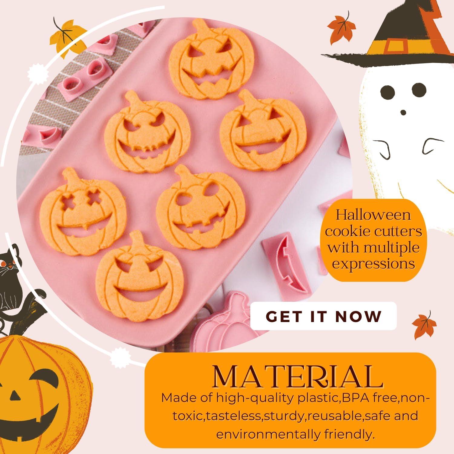 Halloween Ausstecher Set 13 Stück Keksformen und Stempel Kunststoff