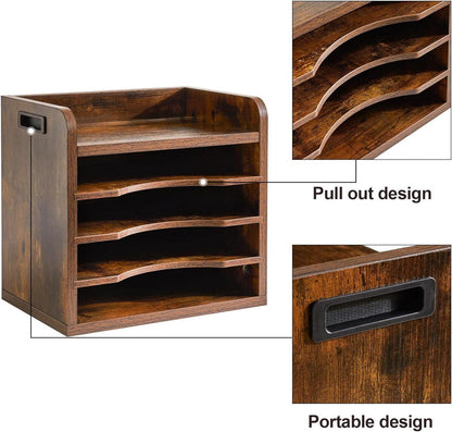 Schreibtisch Organizer Holz Dokumentenablage A4 Aktenmagazinhalter