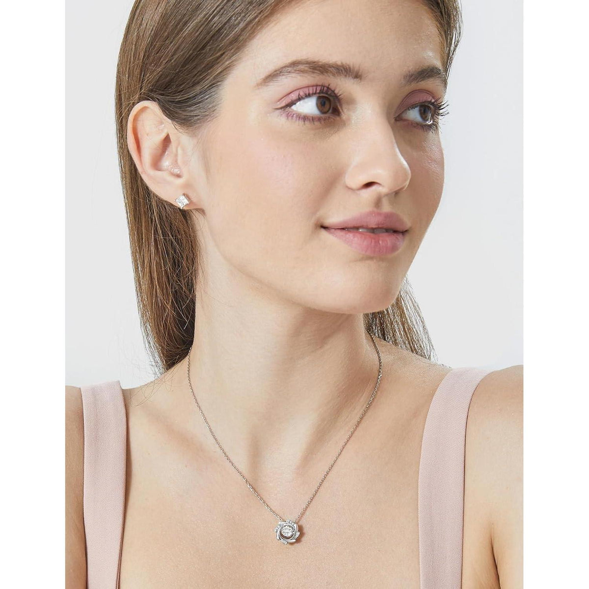 Moissanit Halskette Damen 925 Silber Windmühle Tanzender Stein Geschenk