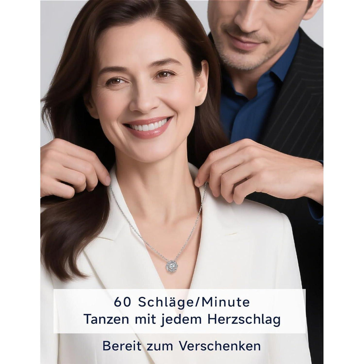 Moissanit Halskette Damen 925 Silber Windmühle Tanzender Stein Geschenk
