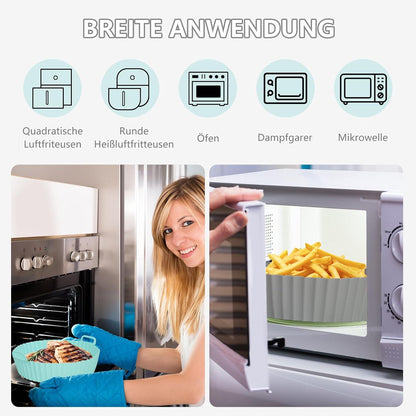 8-teiliges Silikonform Set für Airfryer, Zubehör Heißluftfritteuse