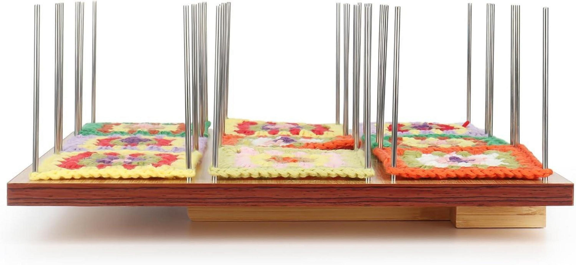 Großes Blocking Board Bambus 29x29 cm mit 30 Stiften, Staffelei