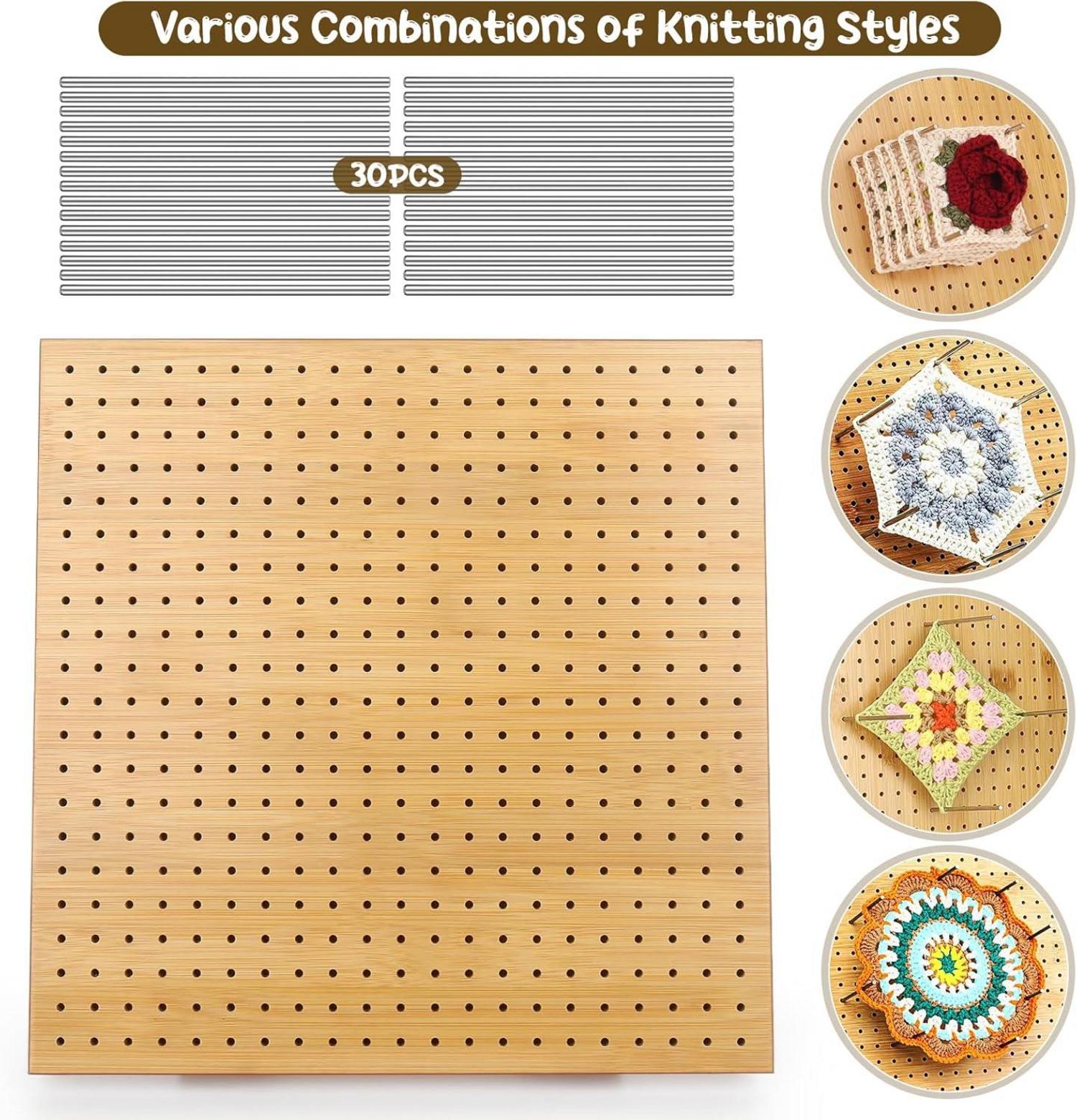 Granny Square Spanner 29cm Blocking Board mit Stiften & Staffelei