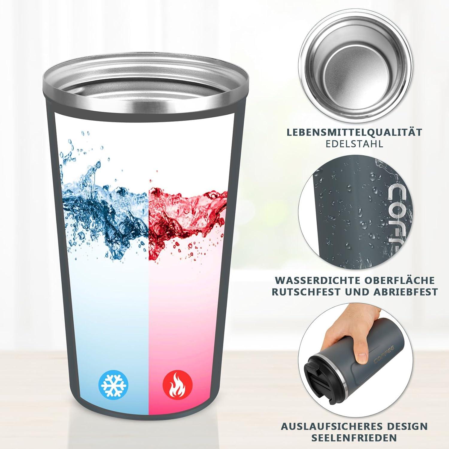 Thermobecher Edelstahl Kaffeebecher Vakuumisolierter To Go