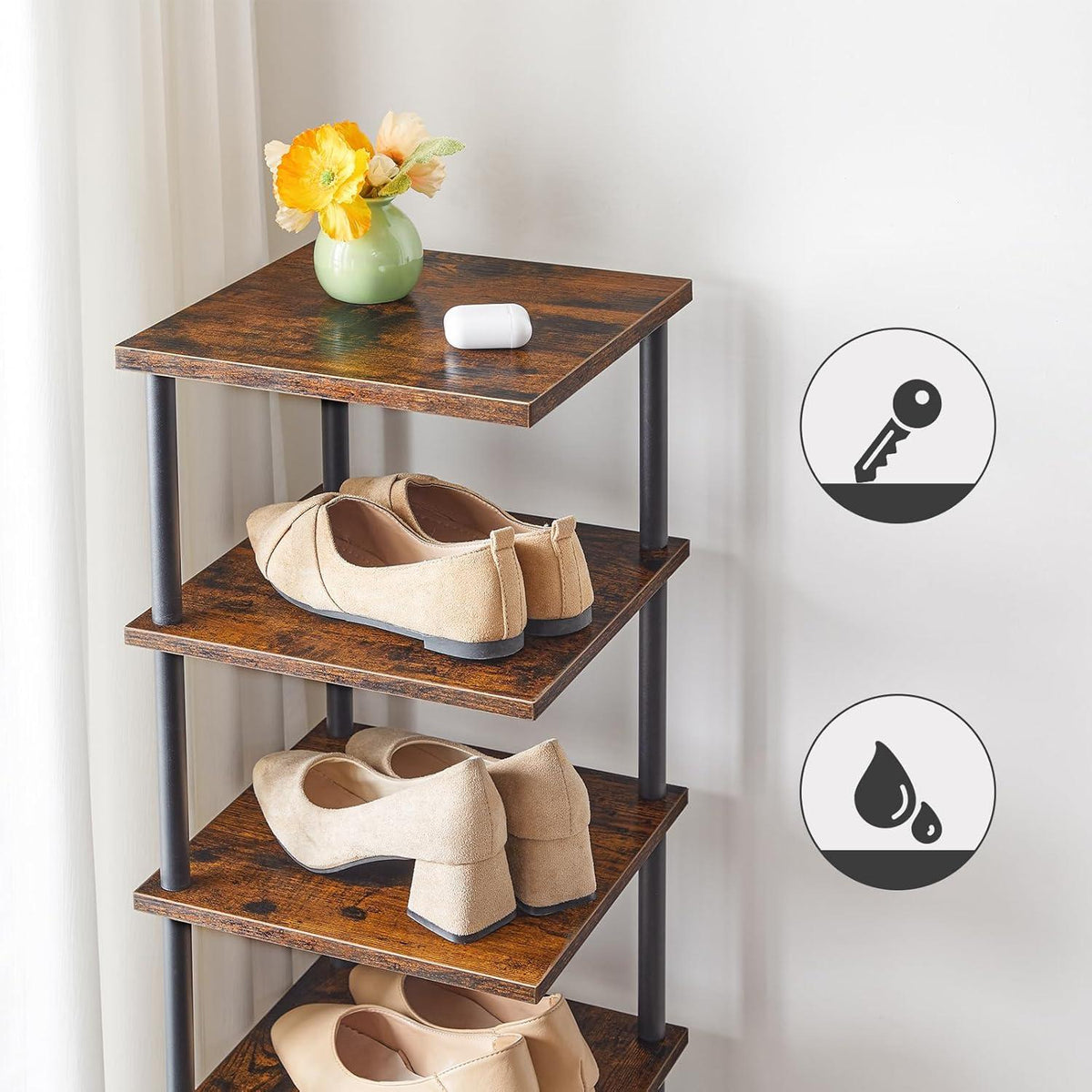 Eckschuhregal 8-stufig Schuhschrank hoher Qualität Flur Schlafzimmer