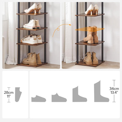 Schuhregal 8-lagig Eckschuhregal schmal Schuhablage Schuhschrank