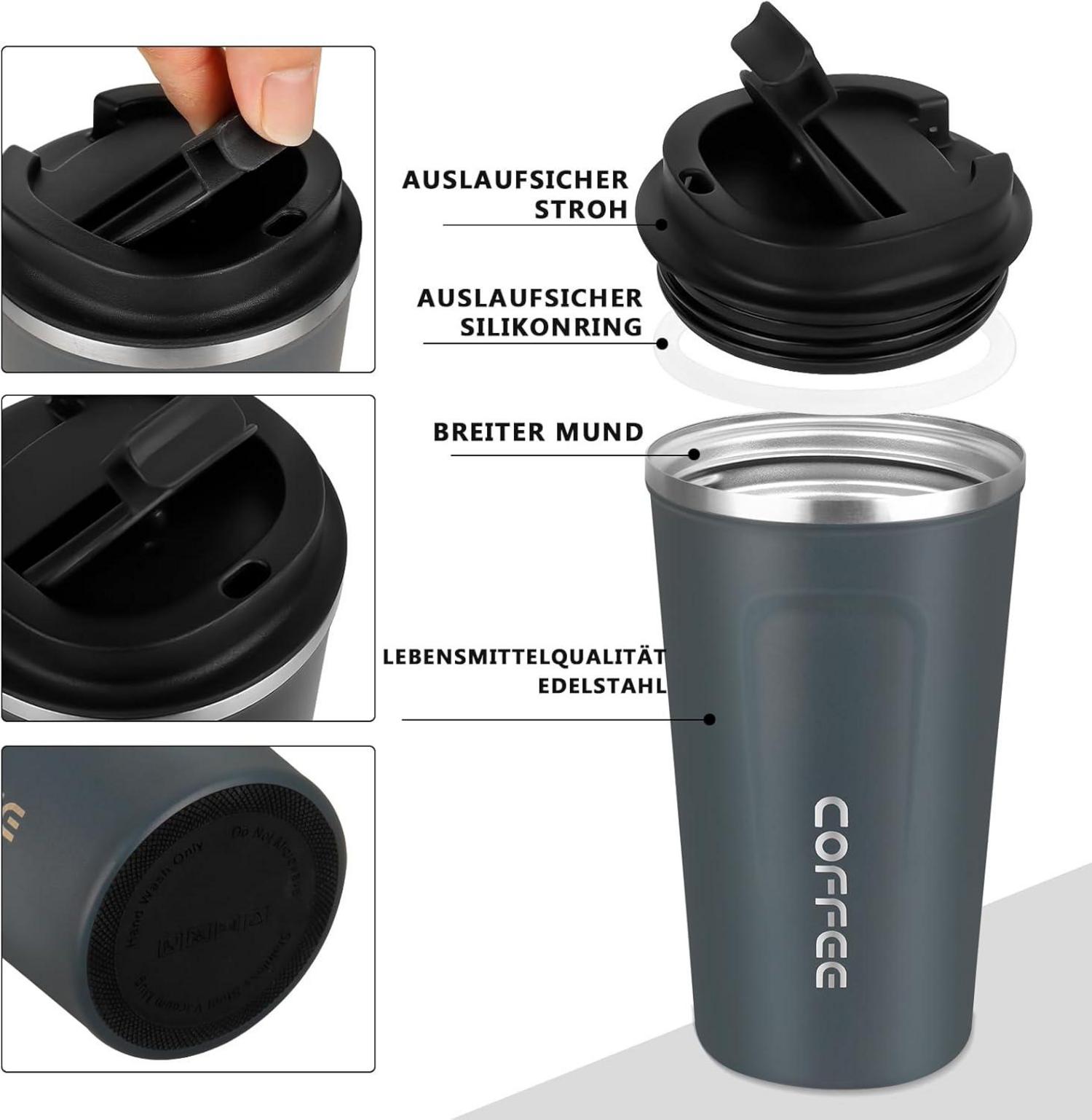 Thermobecher Edelstahl Vakuumisolierter Kaffeebecher to Go 18oz Blau