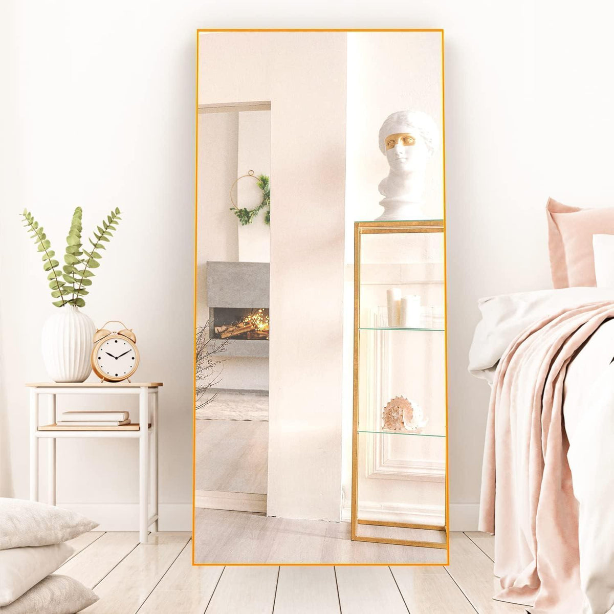 Großer Ganzkörperspiegel 165x60cm Gold – Wand- oder Standspiegel