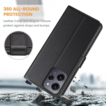 Handyhülle Xiaomi Redmi 12 4G Leder Klapphülle Schwarz