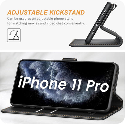 iPhone 11 Pro Handyhülle Leder Klapphülle mit Kartenfächern