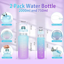 Sport-Trinkflasche 2er Pack BPA-frei 2L+750ml mit
