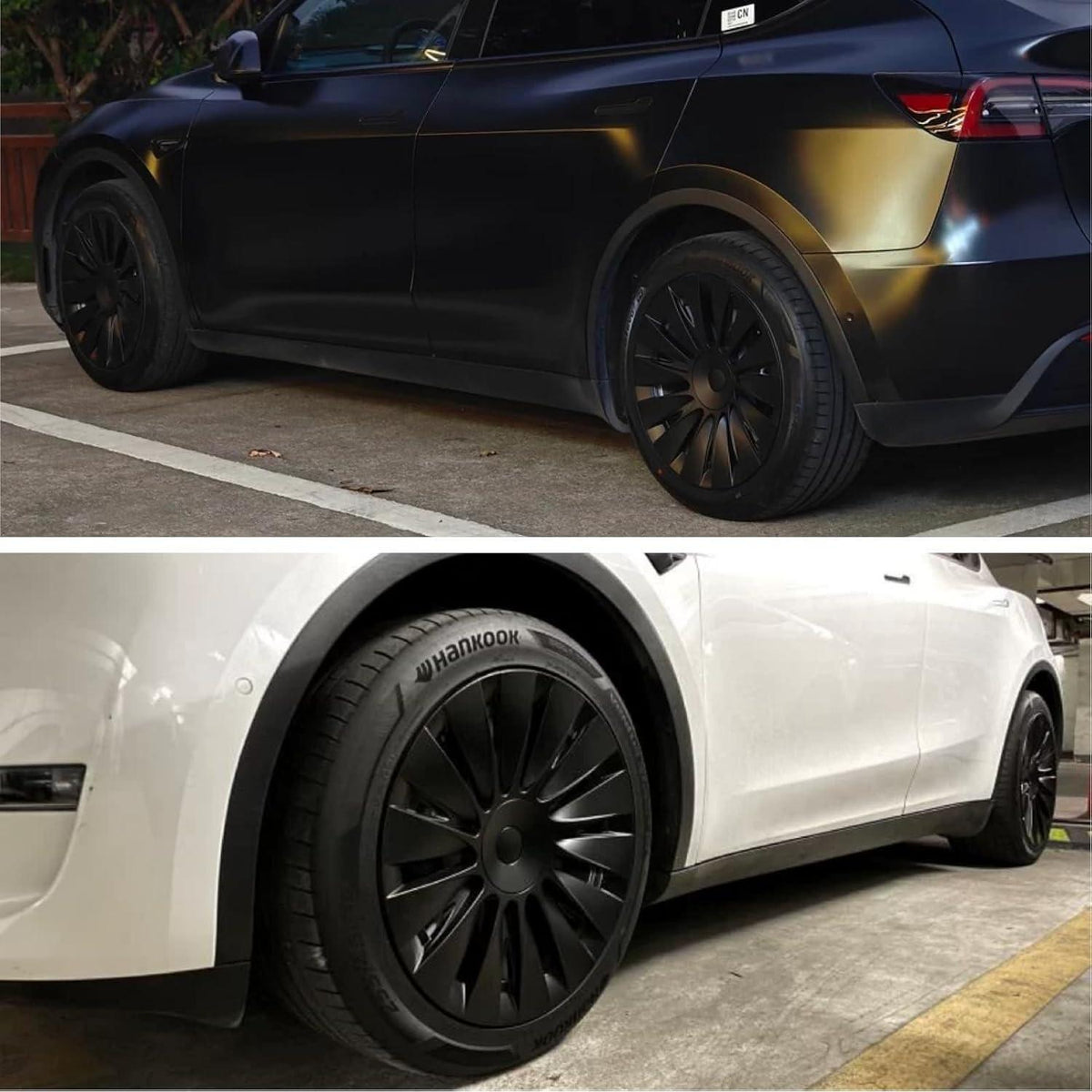 Radkappen Set Tesla Model Y 19 Zoll, Mattschwarz