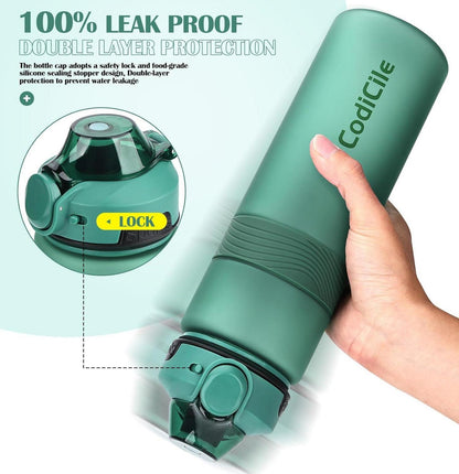 Sport Trinkflasche BPA-frei 1L Auslaufsicher Reise Fitness Schule Büro