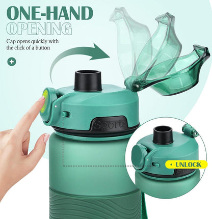 Trinkflasche BPA-frei 1L Sport Auslaufsicher Wasserflasche Fitnessstudio Büro