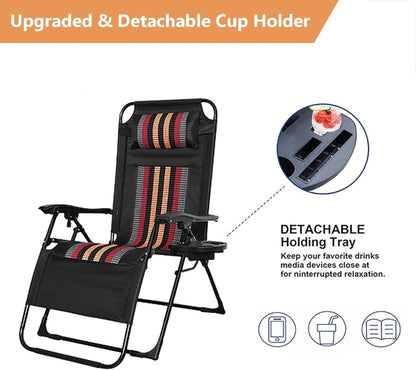 Klappbare Sonnenliege 72cm Extra Breit mit Getränkehalter und Kopfstütze