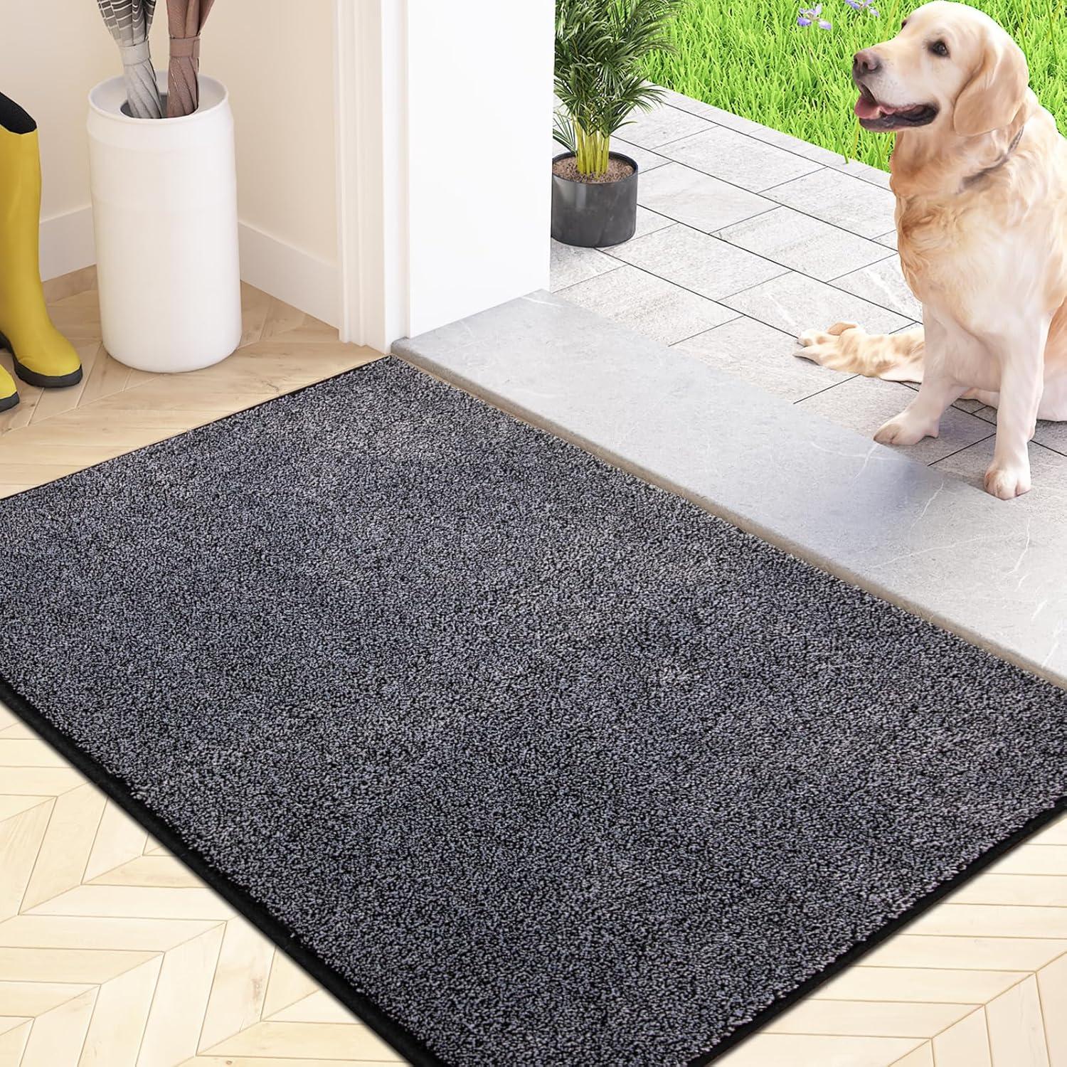 Schmutzfangmatte Innen rutschfeste Fußmatte 50x80cm waschbar Grey