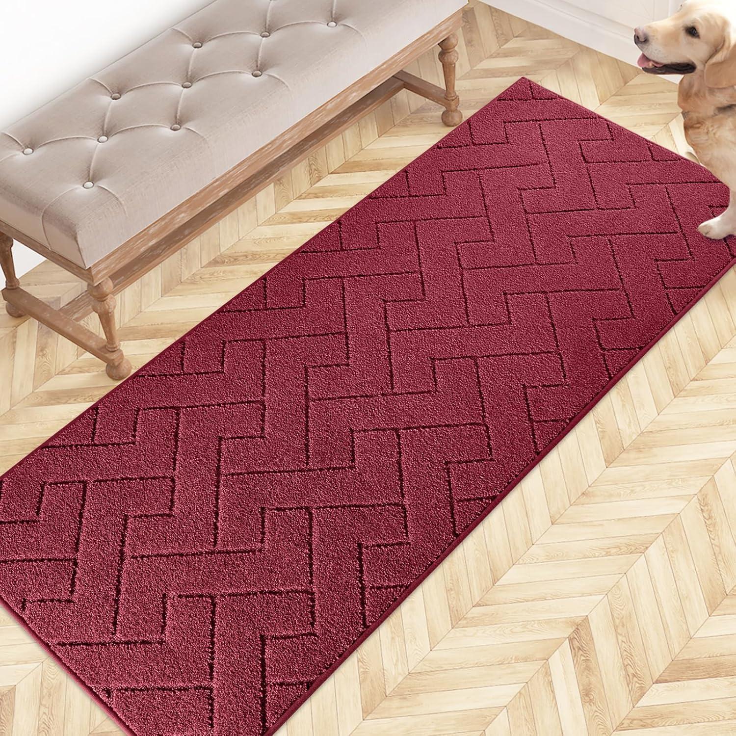 Schmutzfangmatte Innen rutschfeste Sauberlaufmatte 60x178 cm Rot
